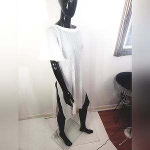 Anthropologie Akemi Kin Biege Pleated Semi Sheer Dress